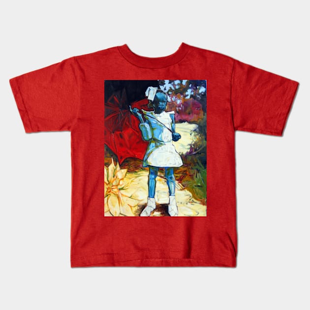 Red Umbrella Kids T-Shirt by Beck Lane